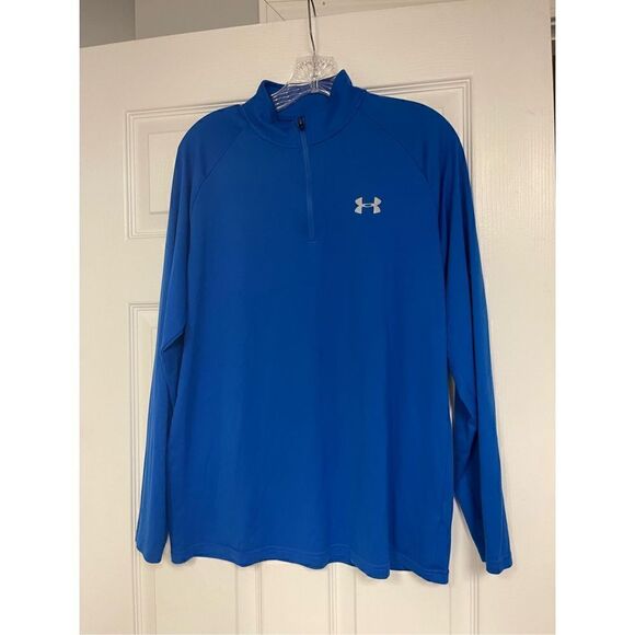 Under Armour, quarter zip, pullover, royal blue, men’s medium - Picture 1 of 4